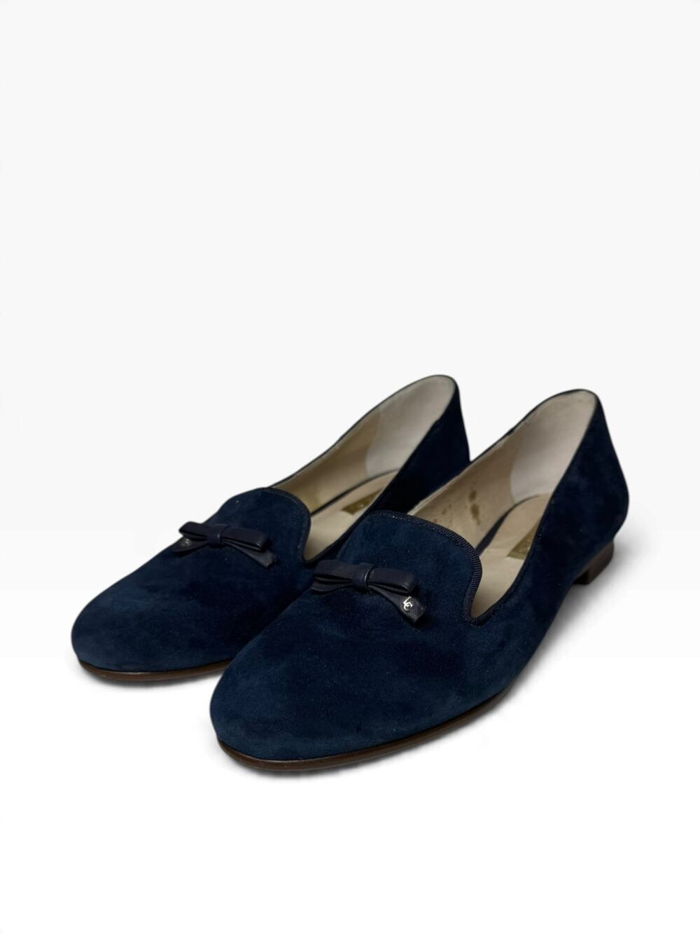 LOUISE ET CIE Loafers Shoes Womens Size 6 36.5 blue Suede Ribbon Detail